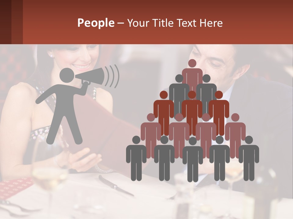 A Man And Woman Sitting At A Table With A Menu PowerPoint Template