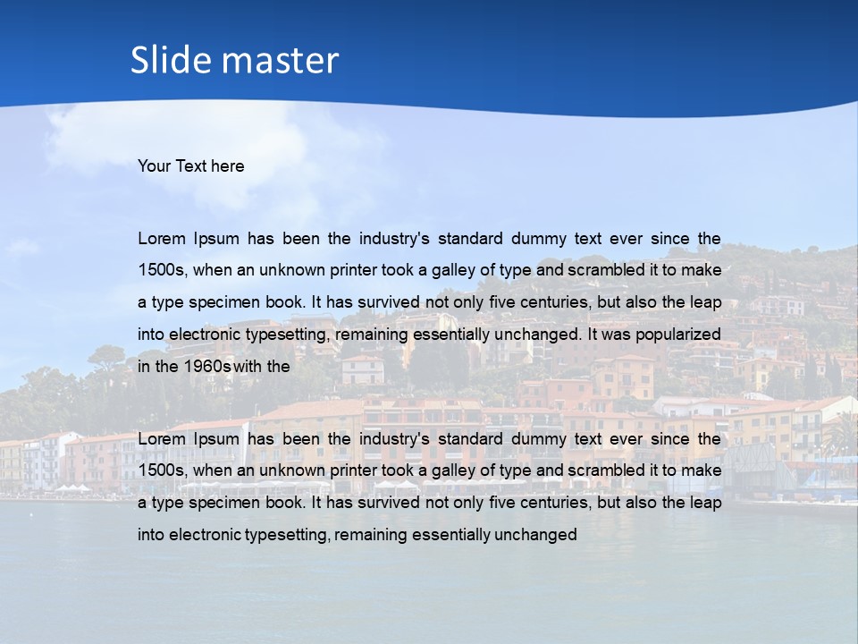 A Large Body Of Water With Buildings On Top Of It PowerPoint Template