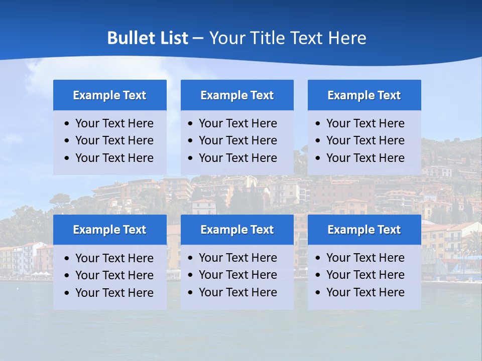 A Large Body Of Water With Buildings On Top Of It PowerPoint Template
