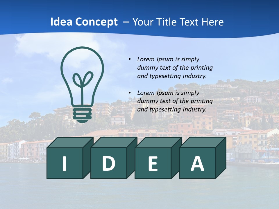 A Large Body Of Water With Buildings On Top Of It PowerPoint Template