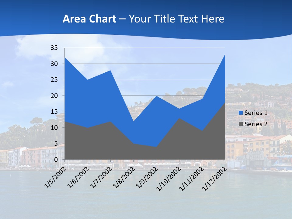 A Large Body Of Water With Buildings On Top Of It PowerPoint Template