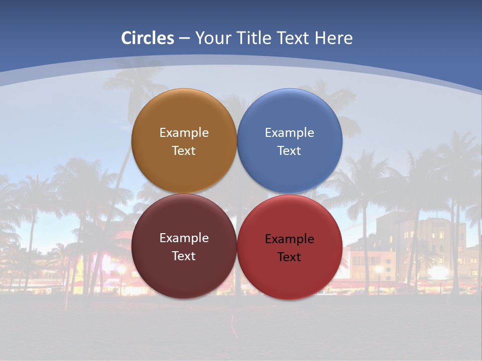 A Beach With Palm Trees And A Building In The Background PowerPoint Template