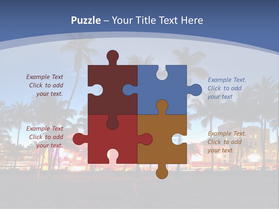 A Beach With Palm Trees And A Building In The Background PowerPoint Template