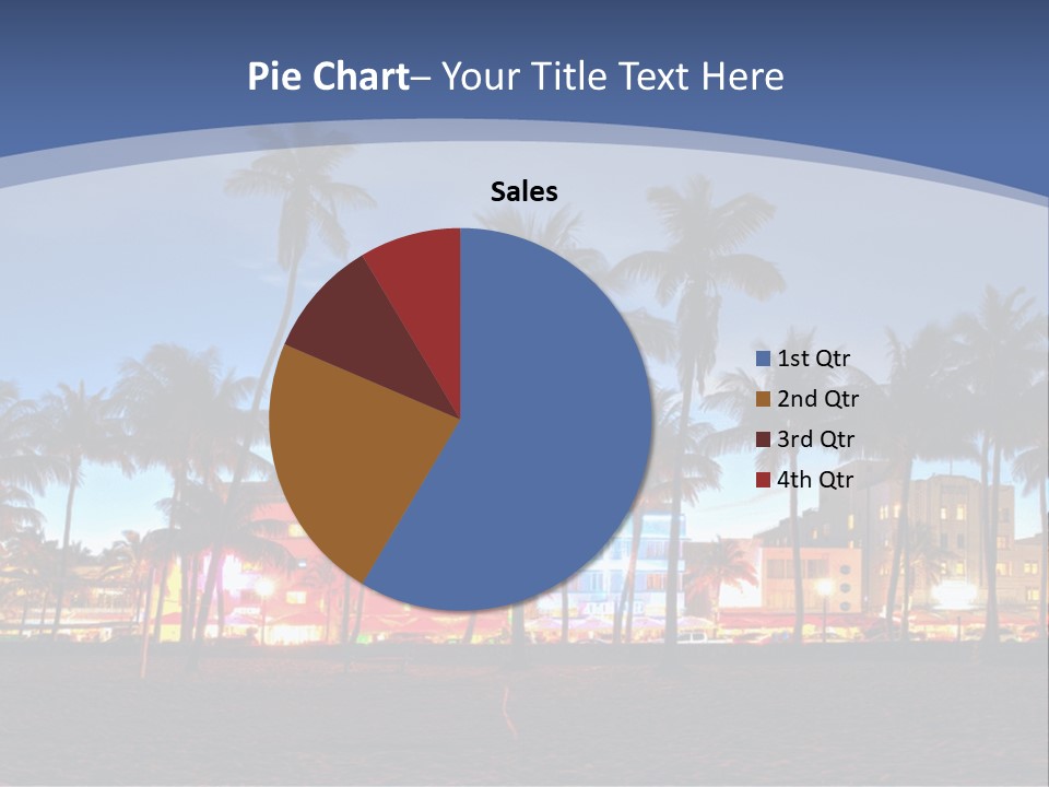 A Beach With Palm Trees And A Building In The Background PowerPoint Template