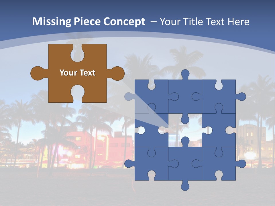 A Beach With Palm Trees And A Building In The Background PowerPoint Template