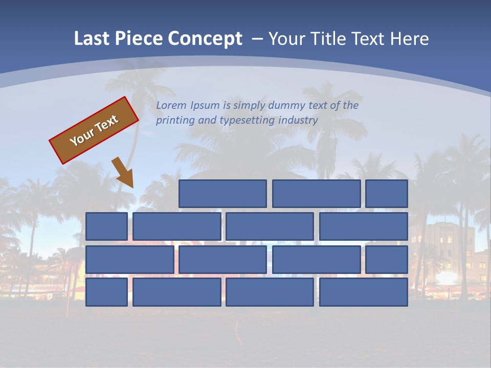 A Beach With Palm Trees And A Building In The Background PowerPoint Template