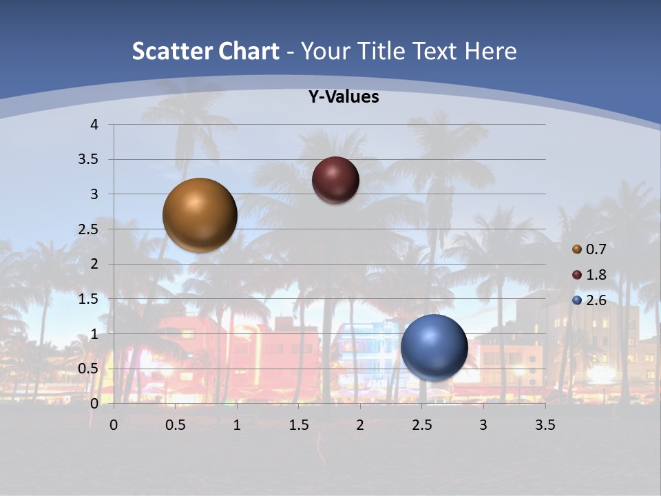 A Beach With Palm Trees And A Building In The Background PowerPoint Template