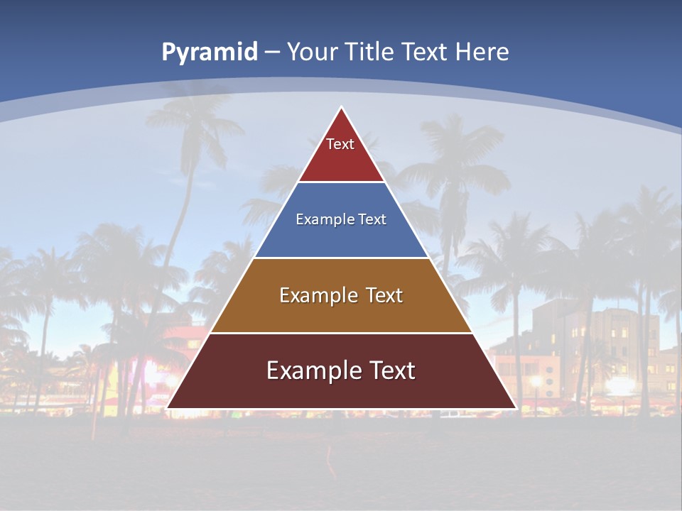 A Beach With Palm Trees And A Building In The Background PowerPoint Template