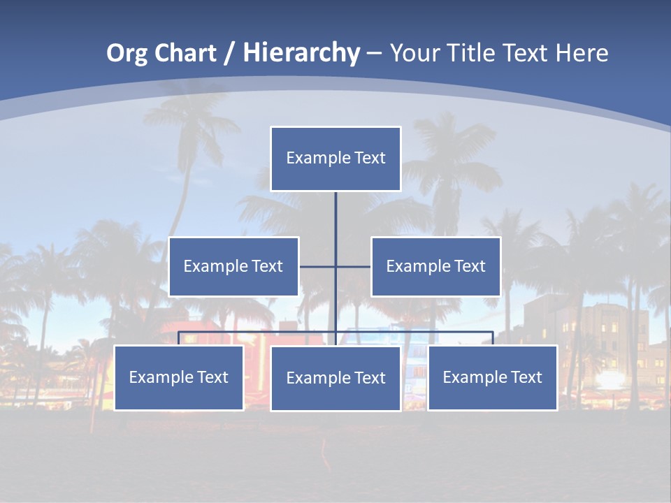 A Beach With Palm Trees And A Building In The Background PowerPoint Template