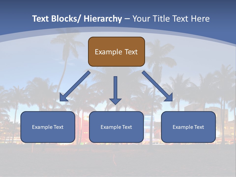 A Beach With Palm Trees And A Building In The Background PowerPoint Template