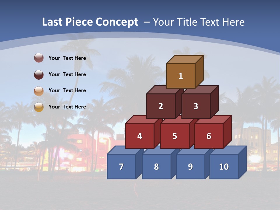 A Beach With Palm Trees And A Building In The Background PowerPoint Template
