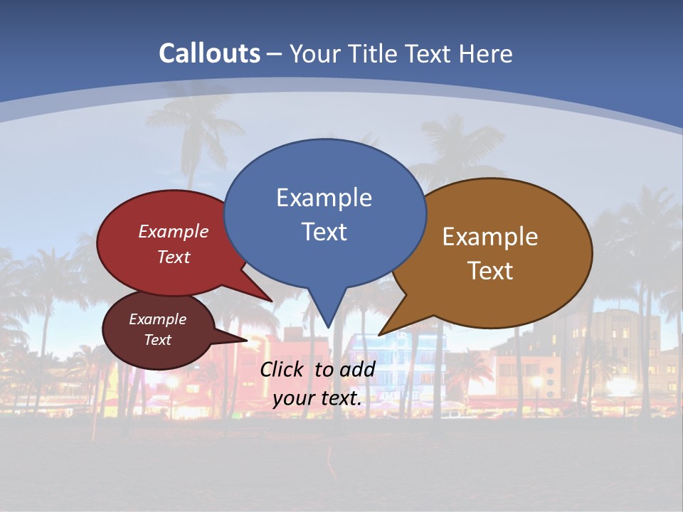 A Beach With Palm Trees And A Building In The Background PowerPoint Template