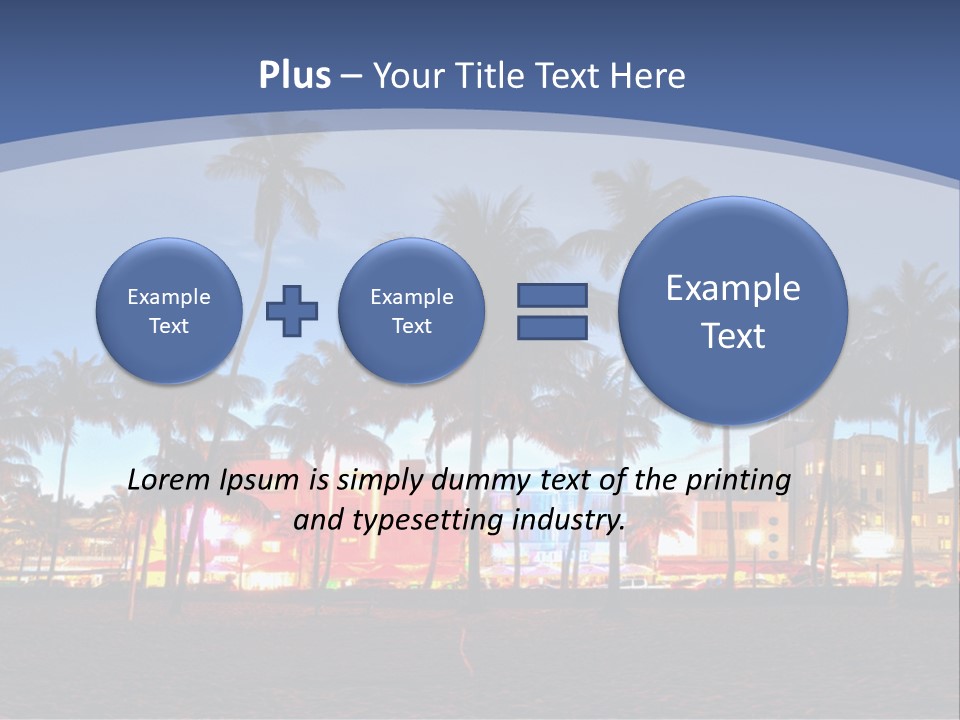 A Beach With Palm Trees And A Building In The Background PowerPoint Template
