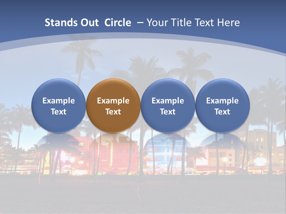 A Beach With Palm Trees And A Building In The Background PowerPoint Template