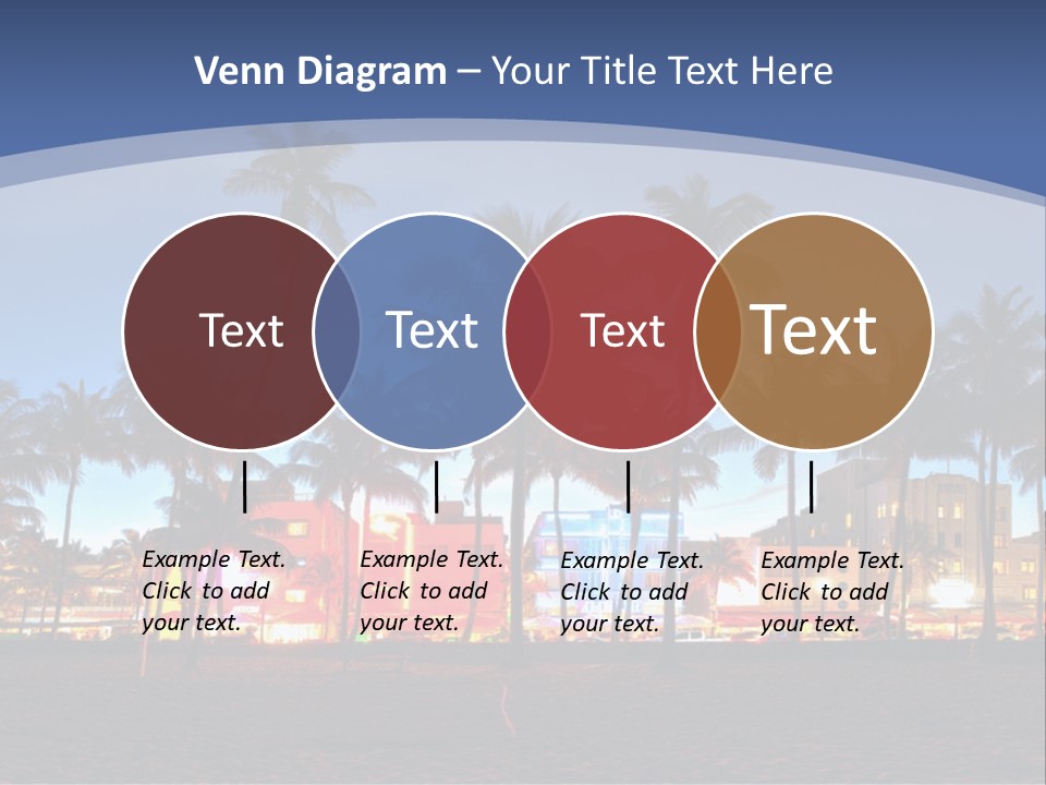 A Beach With Palm Trees And A Building In The Background PowerPoint Template