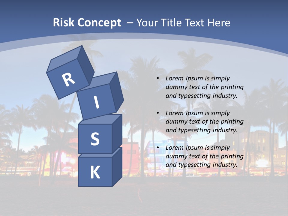 A Beach With Palm Trees And A Building In The Background PowerPoint Template