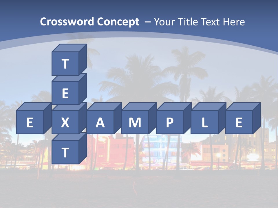 A Beach With Palm Trees And A Building In The Background PowerPoint Template