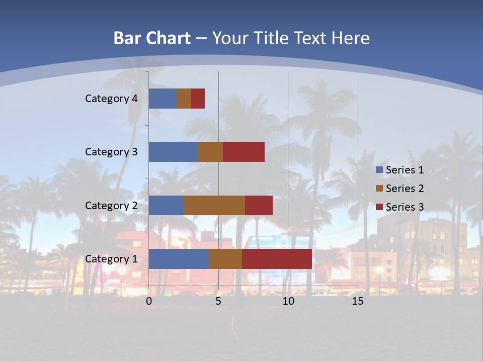 A Beach With Palm Trees And A Building In The Background PowerPoint Template