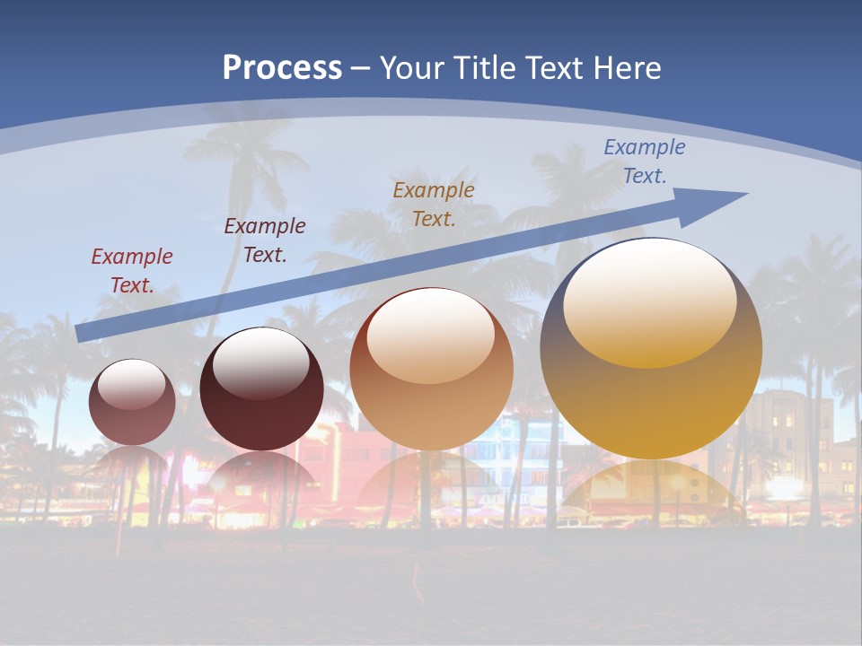 A Beach With Palm Trees And A Building In The Background PowerPoint Template