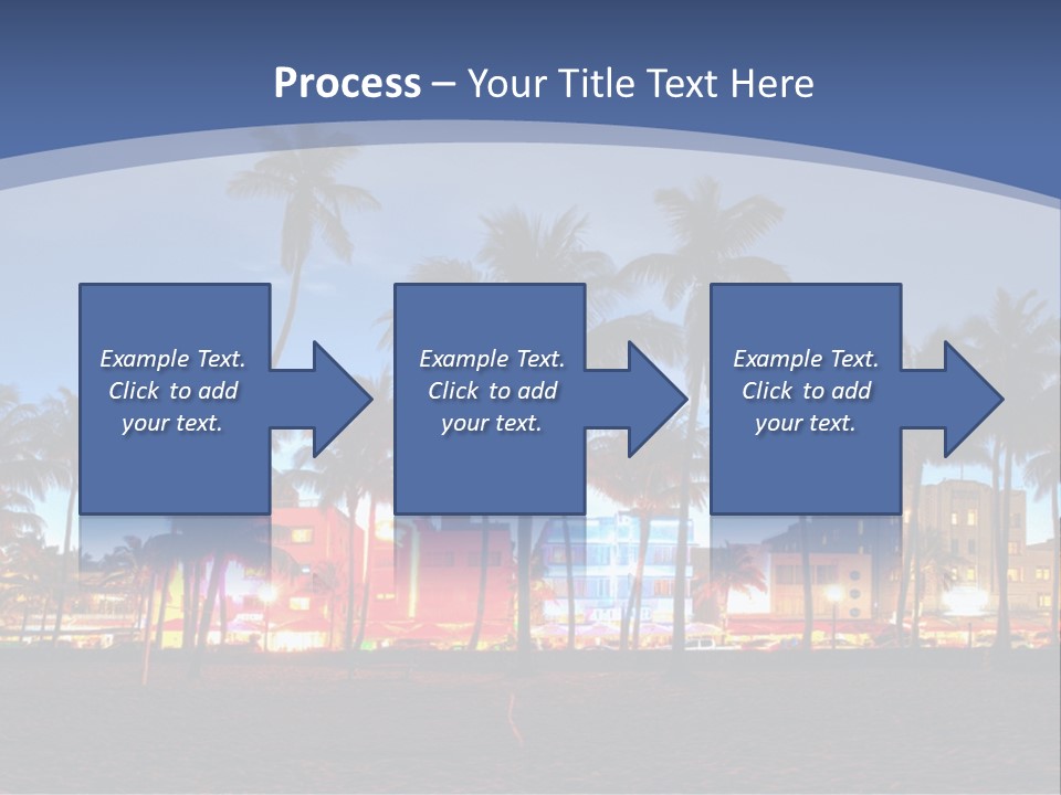A Beach With Palm Trees And A Building In The Background PowerPoint Template