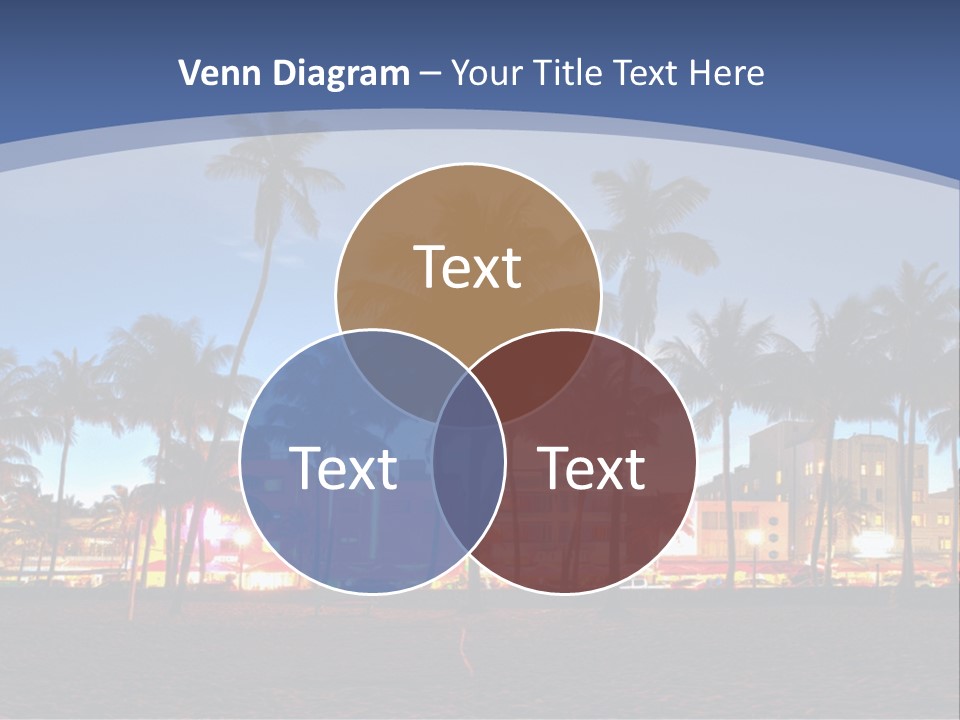 A Beach With Palm Trees And A Building In The Background PowerPoint Template