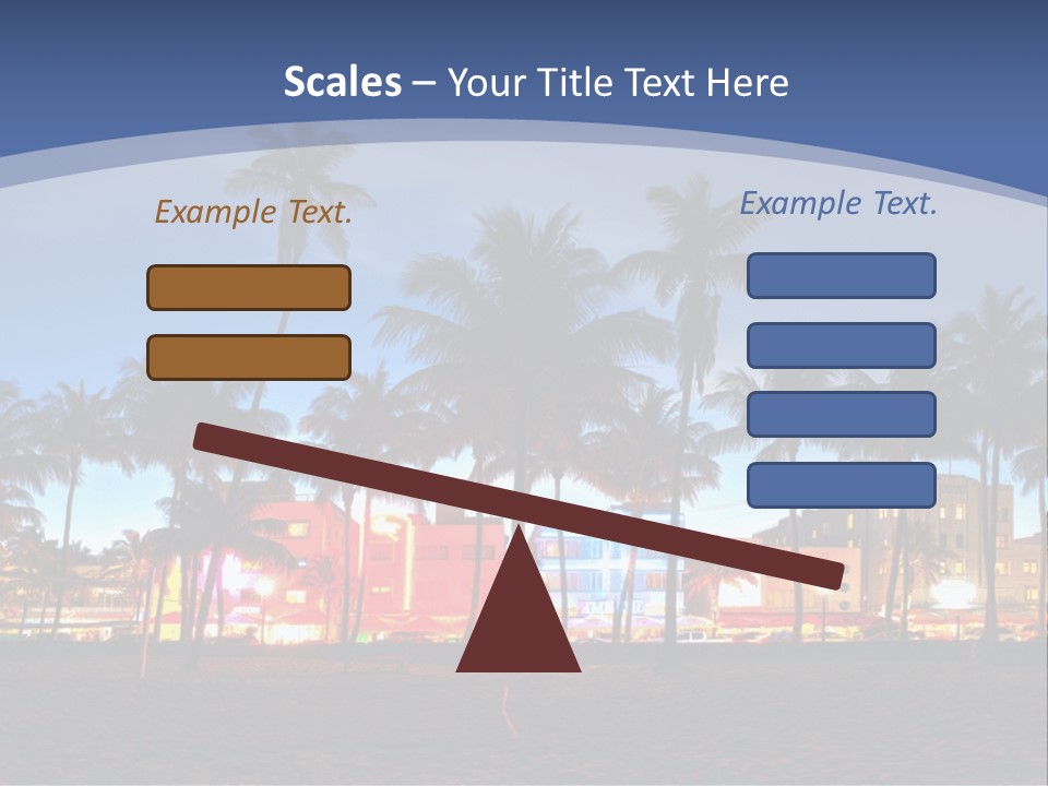 A Beach With Palm Trees And A Building In The Background PowerPoint Template