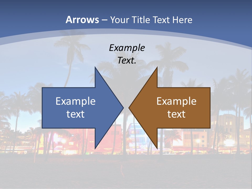 A Beach With Palm Trees And A Building In The Background PowerPoint Template