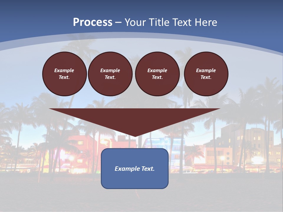 A Beach With Palm Trees And A Building In The Background PowerPoint Template