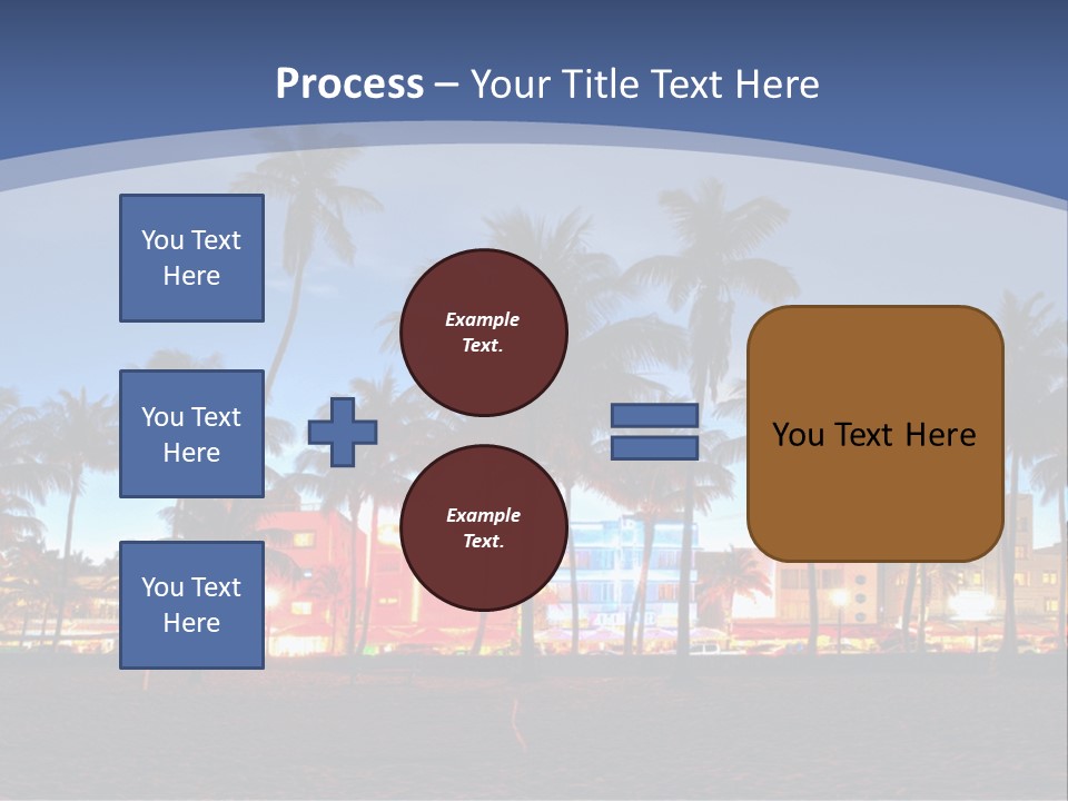 A Beach With Palm Trees And A Building In The Background PowerPoint Template