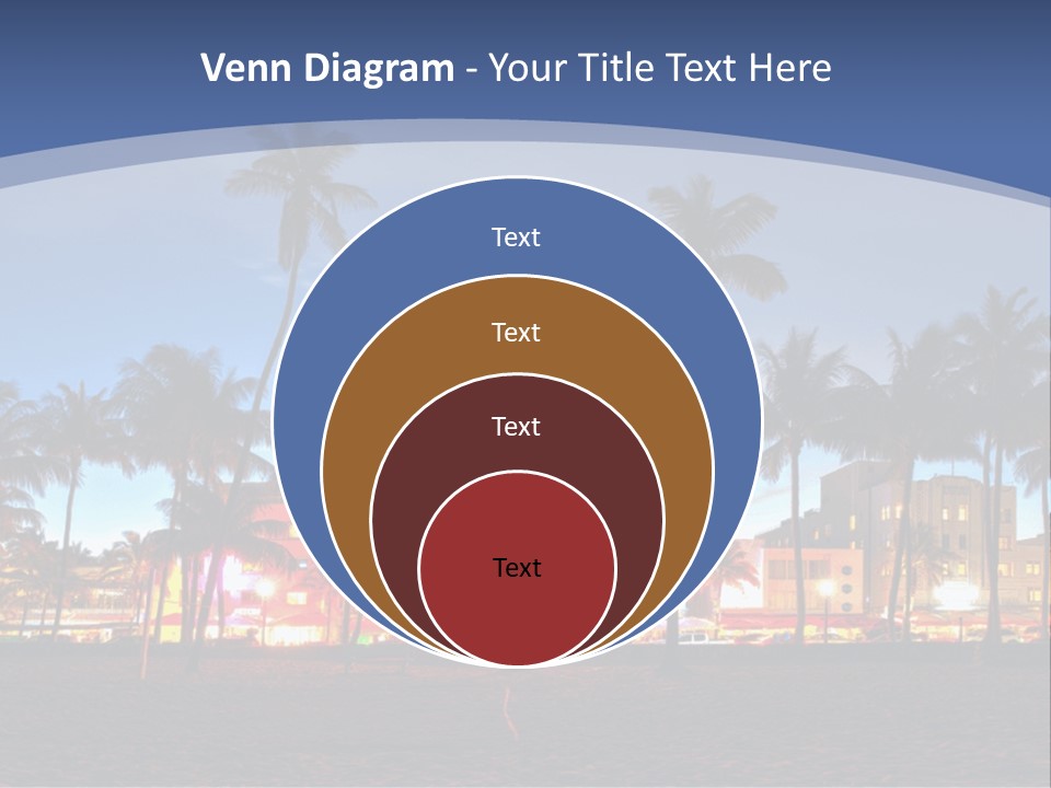 A Beach With Palm Trees And A Building In The Background PowerPoint Template