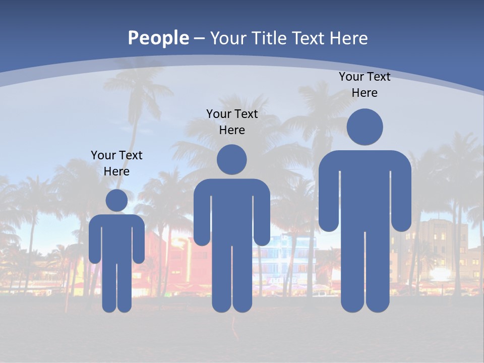 A Beach With Palm Trees And A Building In The Background PowerPoint Template