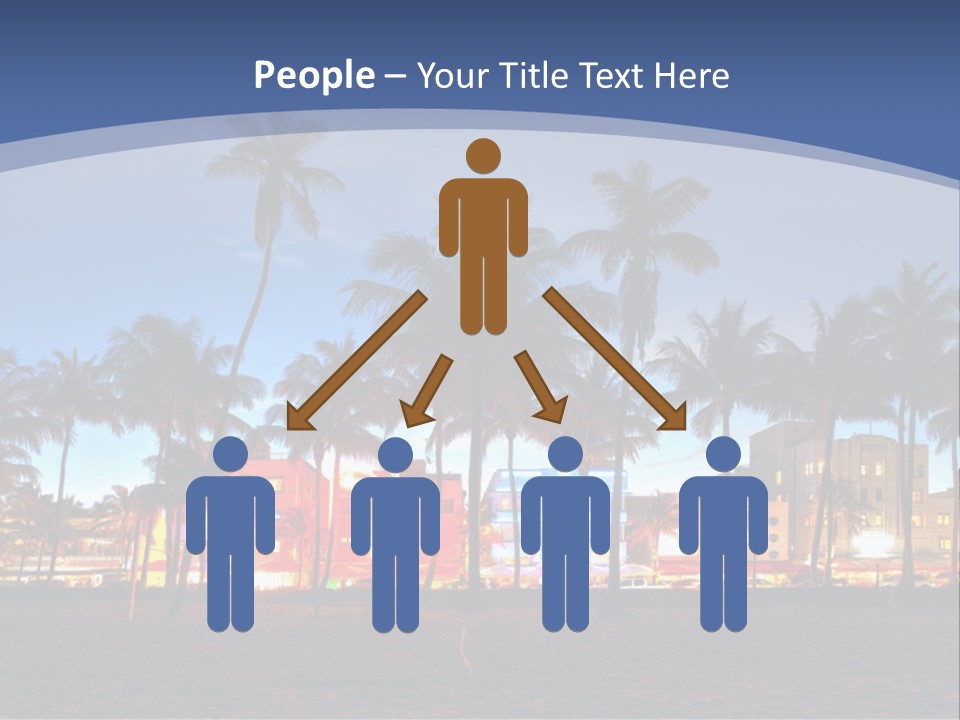 A Beach With Palm Trees And A Building In The Background PowerPoint Template