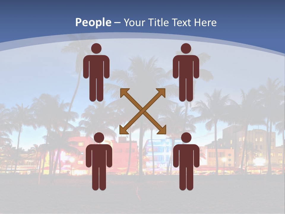 A Beach With Palm Trees And A Building In The Background PowerPoint Template