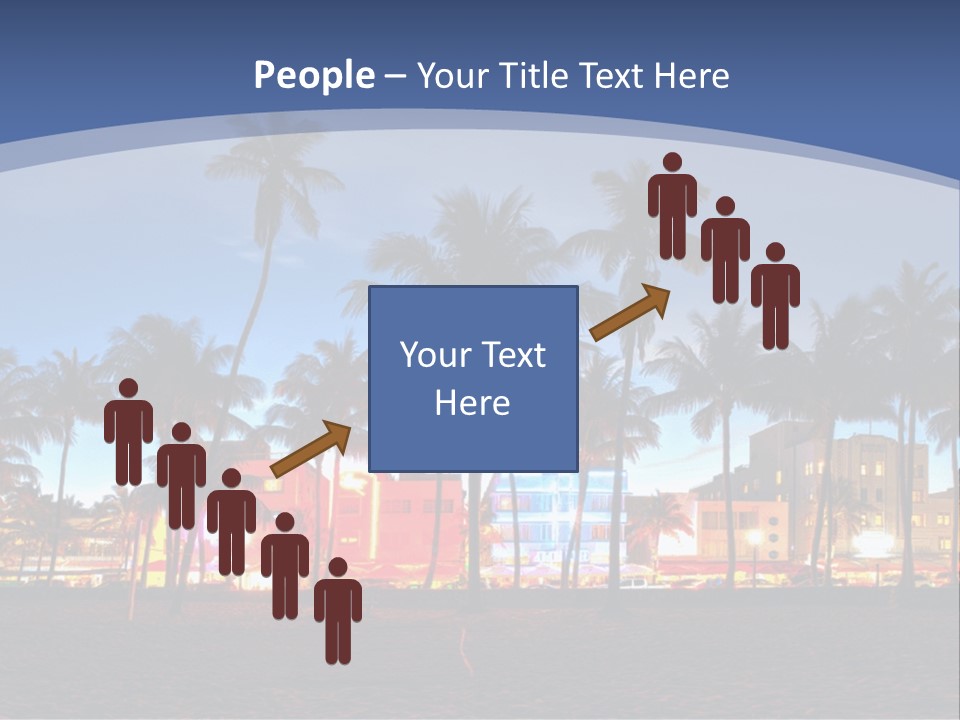 A Beach With Palm Trees And A Building In The Background PowerPoint Template