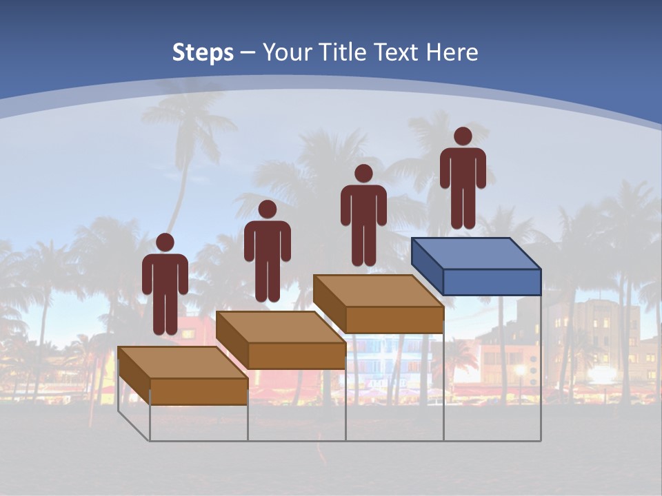 A Beach With Palm Trees And A Building In The Background PowerPoint Template