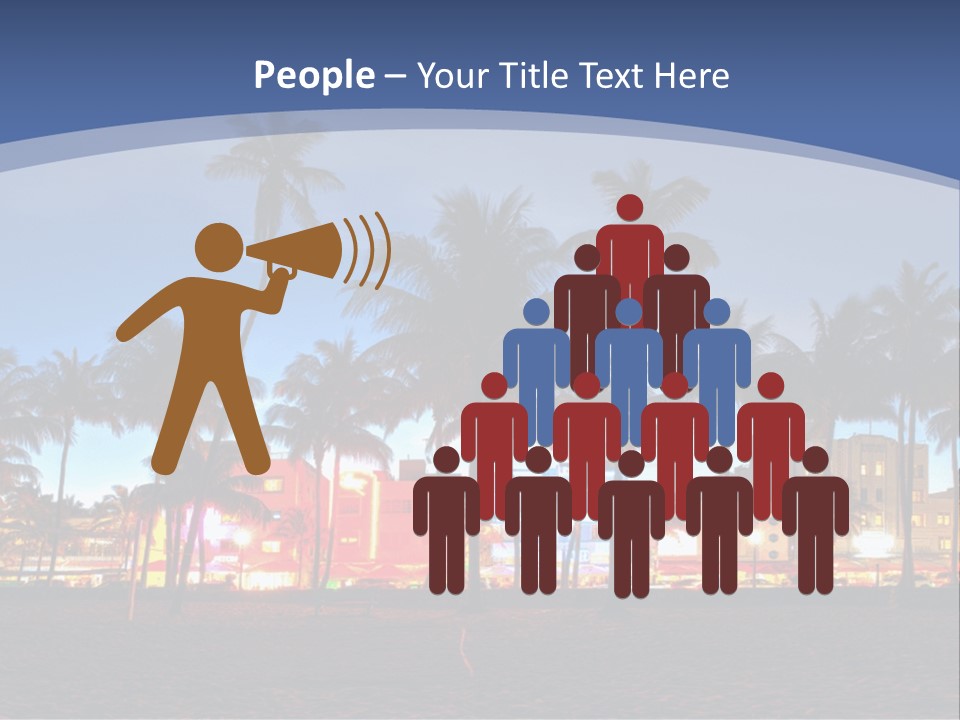 A Beach With Palm Trees And A Building In The Background PowerPoint Template