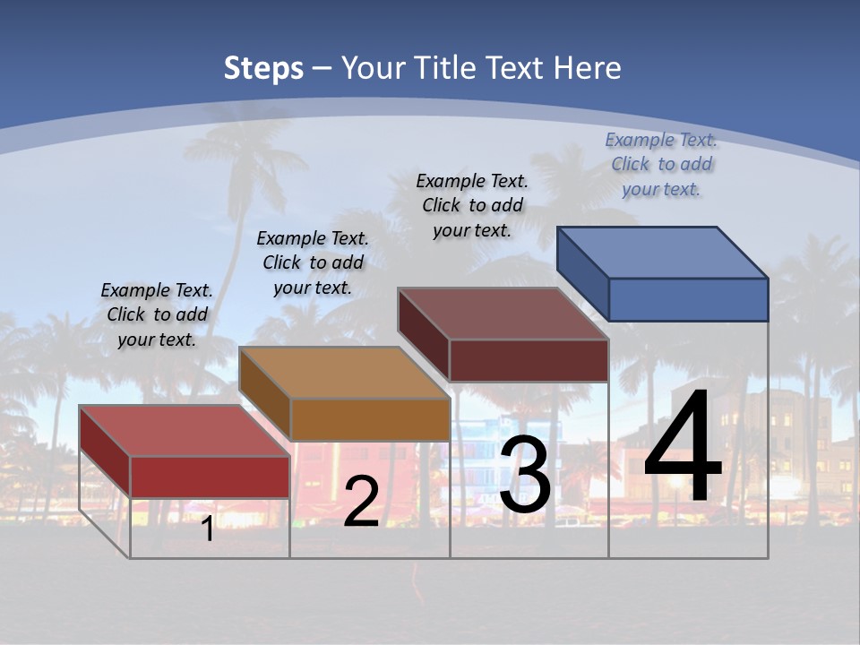 A Beach With Palm Trees And A Building In The Background PowerPoint Template