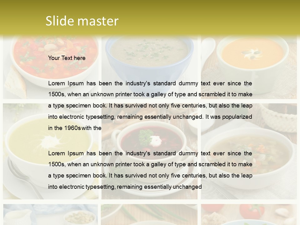 A Series Of Photos Showing Different Types Of Soups PowerPoint Template