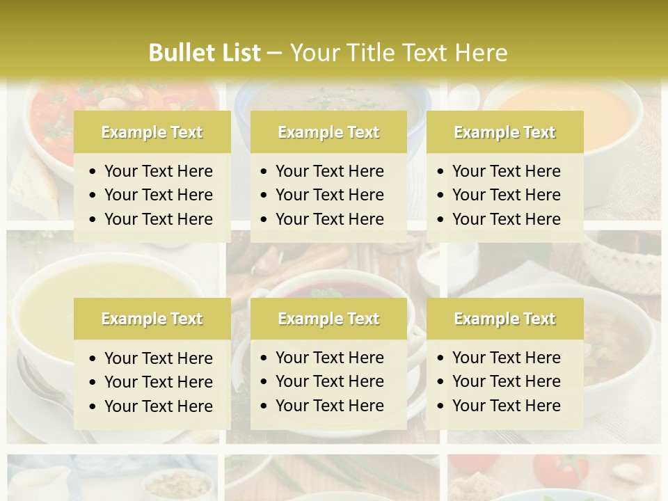 A Series Of Photos Showing Different Types Of Soups PowerPoint Template