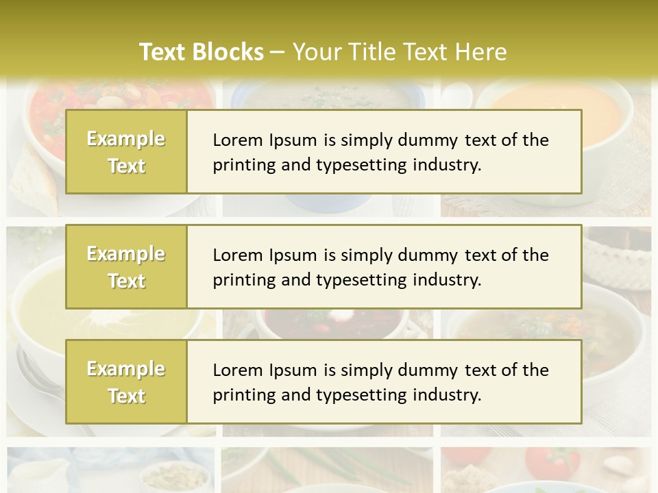 A Series Of Photos Showing Different Types Of Soups PowerPoint Template