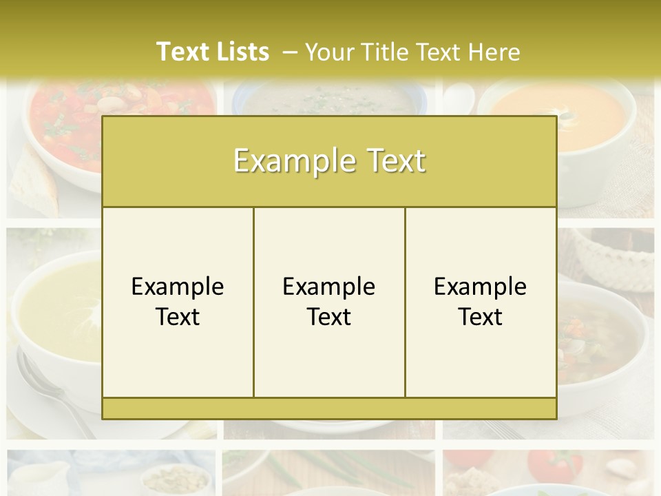 A Series Of Photos Showing Different Types Of Soups PowerPoint Template
