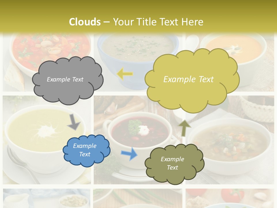 A Series Of Photos Showing Different Types Of Soups PowerPoint Template