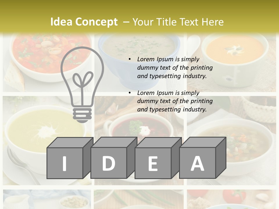 A Series Of Photos Showing Different Types Of Soups PowerPoint Template