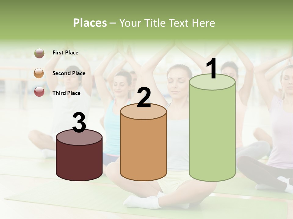 A Group Of People Doing Yoga In A Room PowerPoint Template