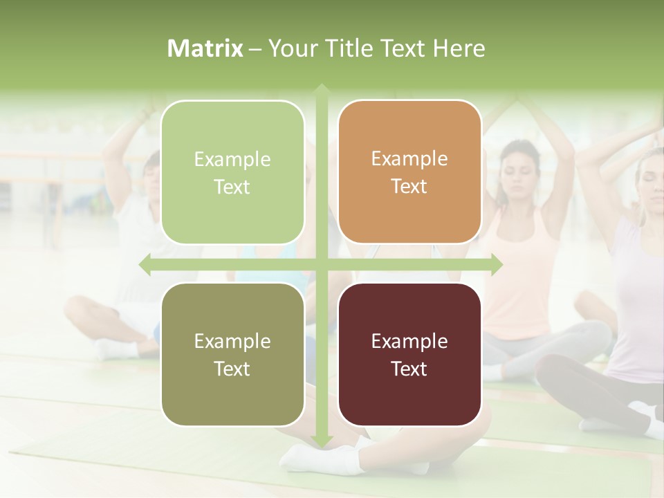 A Group Of People Doing Yoga In A Room PowerPoint Template