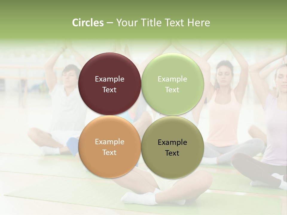 A Group Of People Doing Yoga In A Room PowerPoint Template