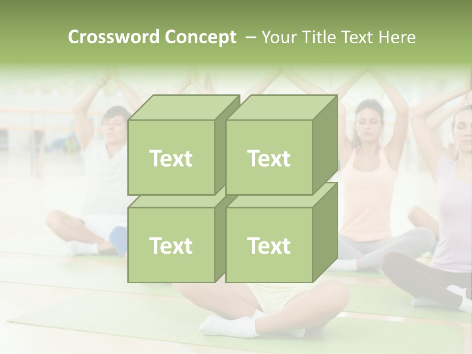 A Group Of People Doing Yoga In A Room PowerPoint Template