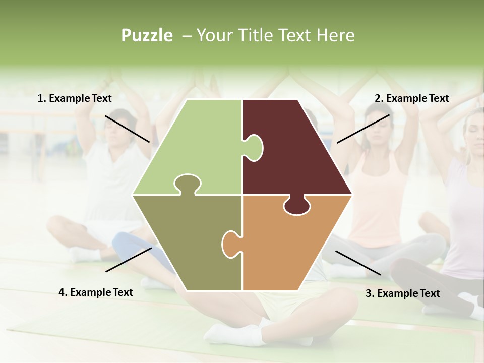 A Group Of People Doing Yoga In A Room PowerPoint Template