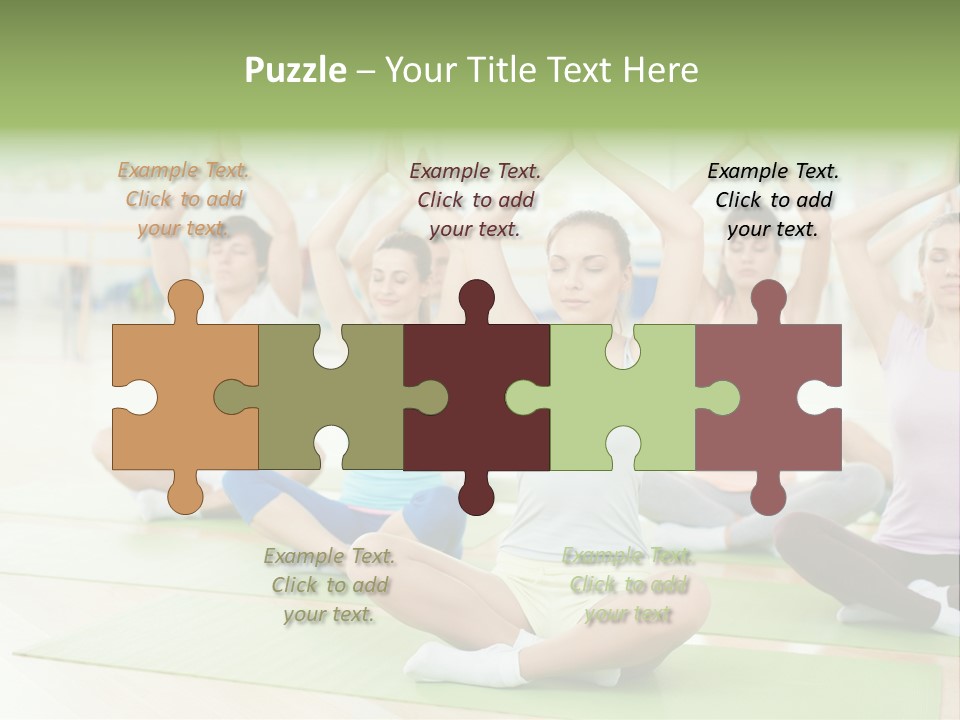 A Group Of People Doing Yoga In A Room PowerPoint Template