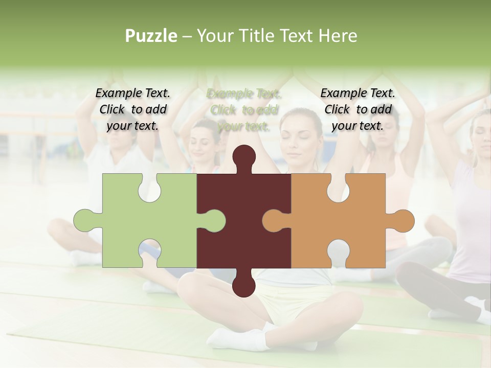A Group Of People Doing Yoga In A Room PowerPoint Template